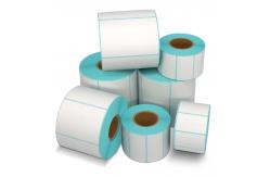 China 100x100mm 500pcs Blank Sticky Labels On A Roll Rectangle Thermal Barcode Sticker supplier