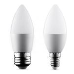 Aluminum C37 Bright Led Candle Bulb With White Housing And Tail for sale
