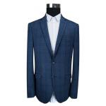 Navy Check Mens Slim Fit Suit Blazer Tailored for Autumn / Winter Season for sale