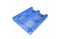 China Grid Blue Ingle Sided Heavy Duty Nestable Pallet HDPE Impact Resistant supplier