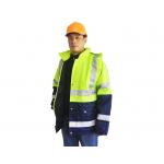 Two Tone Breathable Winter Safety Jackets Reflective , Oxford Hi Vis Work Jackets  for sale