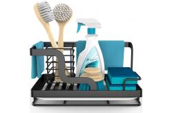 China Sink Caddy Organizer Stainless Steel with Removable Drain Pan for Sponge supplier