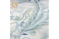 China Exclusive Bridal 3D Embroidery Lace Fabric 135cm Width Knitted With Feathers supplier
