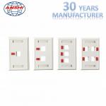 US Type Wall Mount 120mm 1 / 2 / 3 / 4 / 6 Ports Network Cable Faceplate RJ11 RJ45 Keystone Jack for sale