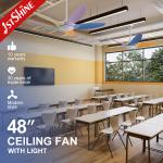 5 Multi Color Blade Ceiling Fan With Dimmable Led Light White Black DC Motor low noise for sale