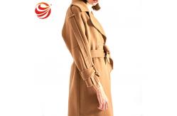China Slim Fit Women's Casual Winter Coats , Camel Wool Jacket For Ladies supplier