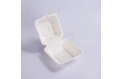 China Eco Friendly Biodegradable  Sugarcane Pulp Hamburger Box Clamshell Containers 6 Inch supplier
