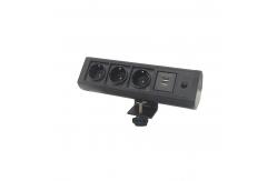 China BNT Hotel office white colour clamp on desk edge socket with usb charger supplier