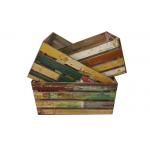 Decorative 49x35x25cm Set 3 Reclaimed Wood Crate for sale
