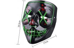 China LED Luminous Halloween LED Face Mask Full Face Light Up For Adults supplier