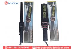 China Adjustable Sensitivity Knob Handheld Wand Metal Detector Black With Rubber Grip supplier