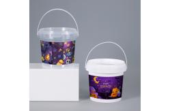 China Food Grade Beverage Plastic Candy Buckets Halloween Container with Lids and Handles supplier