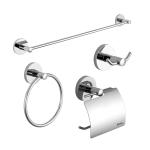Luxurious Modern Hotel Toilet Stainless Steel 4 Pieces Bathroom Set for sale
