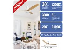 China 15CM Suspender Natural Wood Blades LED Ceiling Fan for Customizable Energy Efficiency supplier