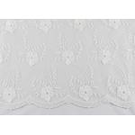 Dubai Guipure White Embroidered Lace Fabric Fabric , Scalloped Edge Lace Fabric for sale