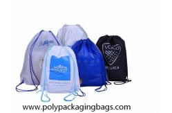 China 10kgs Strength Two Layer CPE LDPE Plastic Drawstring Backpack supplier