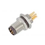 Industrial M8 Male Front Mount Socket with 3/4pin Screw Terminal IP67 Waterproof for sale