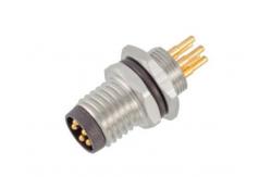 China Industrial M8 Male Front Mount Socket with 3/4pin Screw Terminal IP67 Waterproof supplier