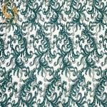 Green Handmade Dress Fabric Tulle Embroidery Rhinestones With Beaded for sale