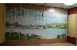 China Conference Room Sliding Wall Partition Melamine Surface Ceiling Track Roller supplier