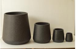 China Modern Round Fiber Clay Planter with Customed Design and Drainage Holes supplier