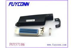 China 90 Degree Male Plug 36 Pin Centronics Solder Connector With Plastic Cover supplier