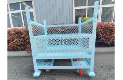 China Foldable Mesh Powder Coating Metal Pallet Cage For Warehouse Logistics supplier