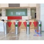 High Speed Steel Bi directional supermarket Turnstile RFID Card Reader with IR Sensor for sale