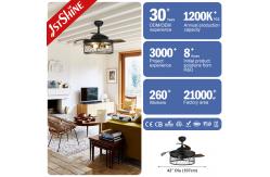 China 42 Inches Farmhouse Bedroom Invisible Ceiling Fan With Lights And Remote Control supplier