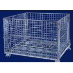 Foldable security Wire Mesh Cages for warehouse storage 3 ~ 4 levels stacking for sale