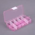 Mini Pink 10 Grid PP Plastic Storage Box Removable Organizer 12.8x6x2.3cm Size for sale