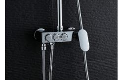 China Handheld Head Adjustable LED Shower Set Brushed Surface ROVATE With Slid Bar supplier