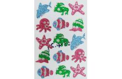 China Lovely Personalised Glitter Wall Stickers , Non Toxic Sea Animal Foam Stickers supplier