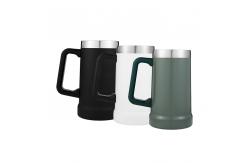 China Vucuum Insulated 24oz Stainless Steel Beer Tumbler With Handle Pint supplier