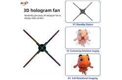 China Interactive 3D Spinning LED Hologram Fan , Remote Control 15 Inches Holographic Display Fan supplier