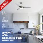Plywood Blade Modern LED Ceiling Fan 52 Inch DC Motor Home Using for sale