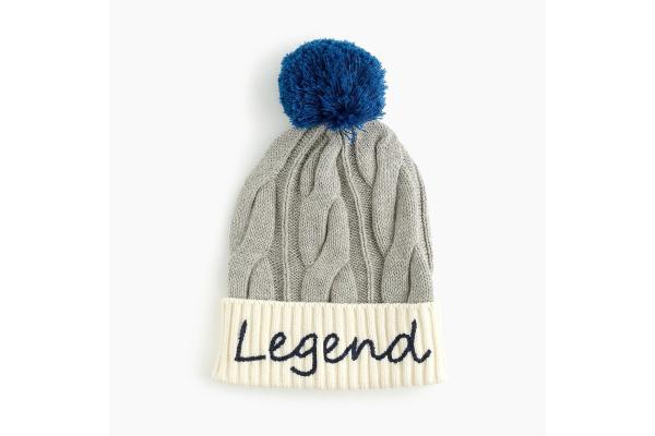 Cable Knitted Pom Pom Hat With Embroidery Easy To Pair With Winter Clothes