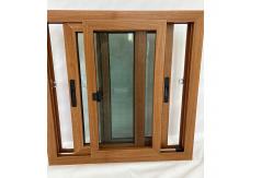 China Wood Grain Foil UPVC Double Sliding Windows Custom European Style supplier