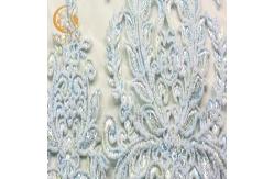 China MDX Embroidered Mesh Lace Fabric Sequins Water Soluble By The Yard supplier