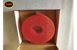 China Red Roll Screen Printing Squeegee 60 - 75A Smooth Surface With 9mm Thickness supplier