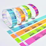 Disposable Colorful Paper Wristbands , Music Festival Tyvek Wristbands for sale