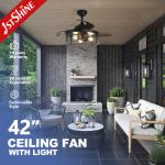 20 1stshine Bedroom Ceiling Fan with Remote Control and LED Light Kit Hidden Blades for sale