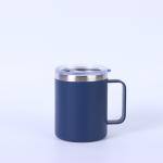 Custom Logo Printed Stainless Steel Cup 12oz Double Wall Tumbler Coffee Travel Mug With Lid And Handle for sale