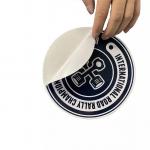 Deboss Biodegradable Adhesive Label Sticker Die Cut Vinyl Printing PVC CMYK for sale
