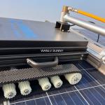 DC Motor Controls Travel and Brush Rotation PV Cleaning Robot for Solar Panel Cleaning for sale