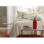 Square Embroidered Solid Dune Quilt Set , 100% Cotton 3Pcs White Quilt Set for sale