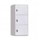 White 3 Door Assembled And Combinable Office Half Height Locker Metal File Locker for sale