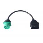 Green Deutsch 9 Pin J1939 Male to J1962 OBD2 OBDII 16 Pin Male Cable for sale