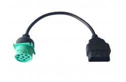China Green Deutsch 9 Pin J1939 Male to J1962 OBD OBD-II Male CAN Bus Cable supplier