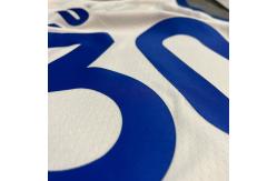 China 30 Curry White Custom Basketball Uniforms Polyester White Basketball Shirt supplier